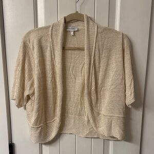 Gold/Beige Open-Front Sweater
